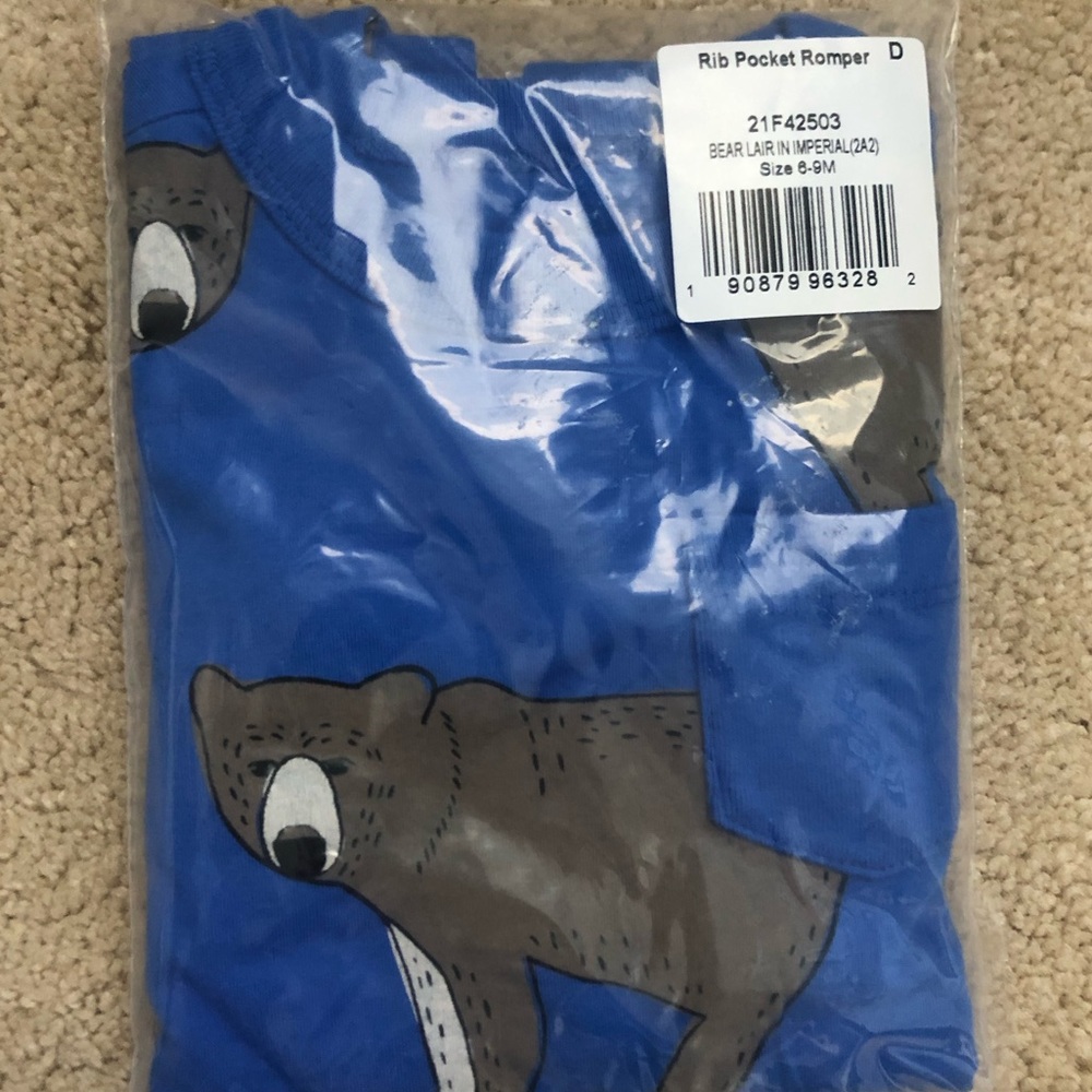 NWT tea collection bear romper 6-9m